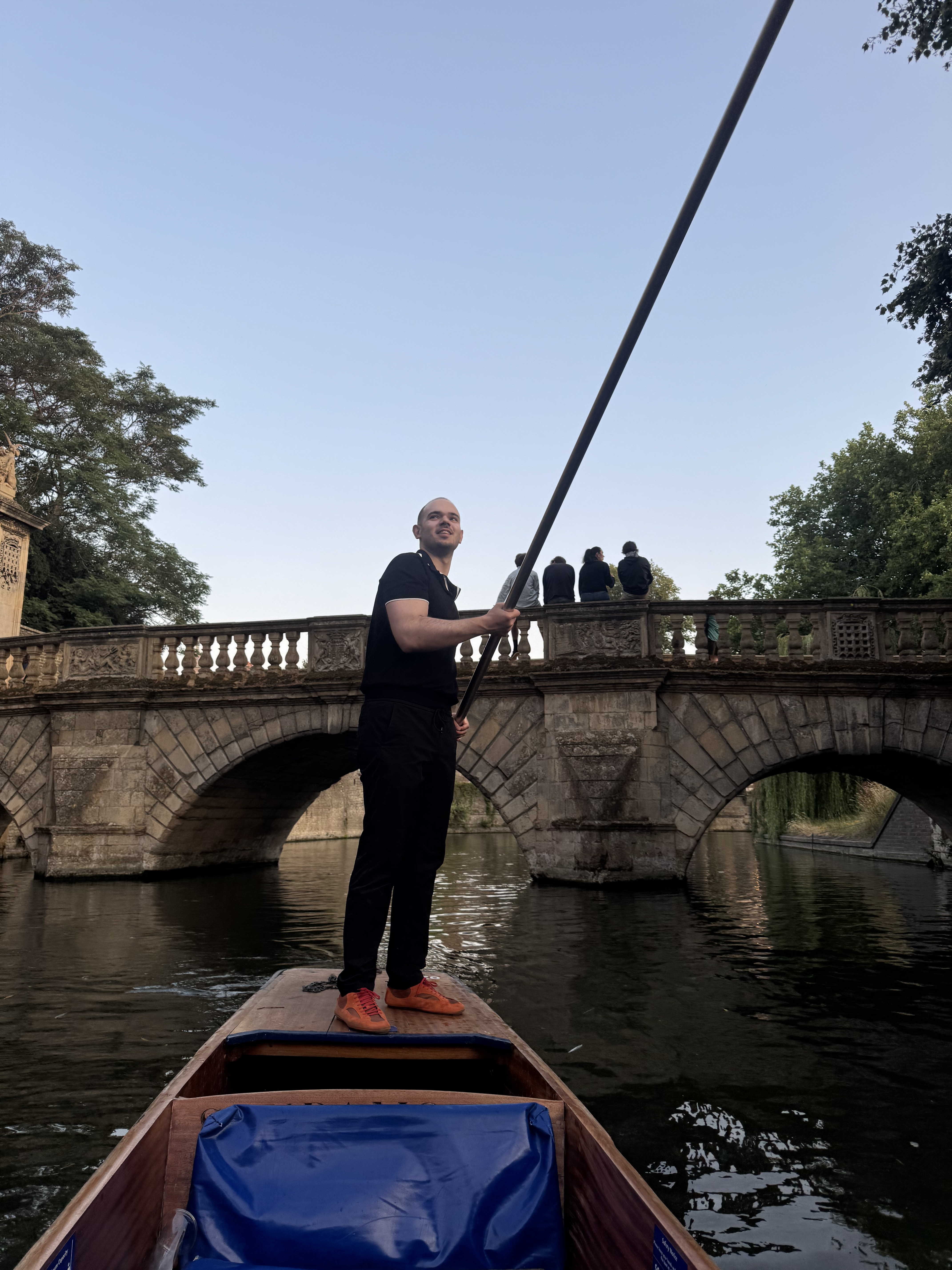 Aurelian Andrei Panait punting on the River Cam